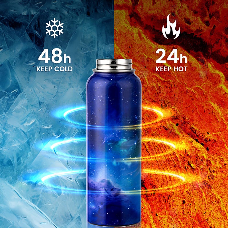 RAYMYLO 40oz Insulated Water Bottle, Triple Wall Vacuum Stainless Steel Water Bottles - Keeps Cold 48H, Reusable Metal water flask Jug for Gym, Sports, Camping, Hiking,Travel, Aurora-Purple - Image 3