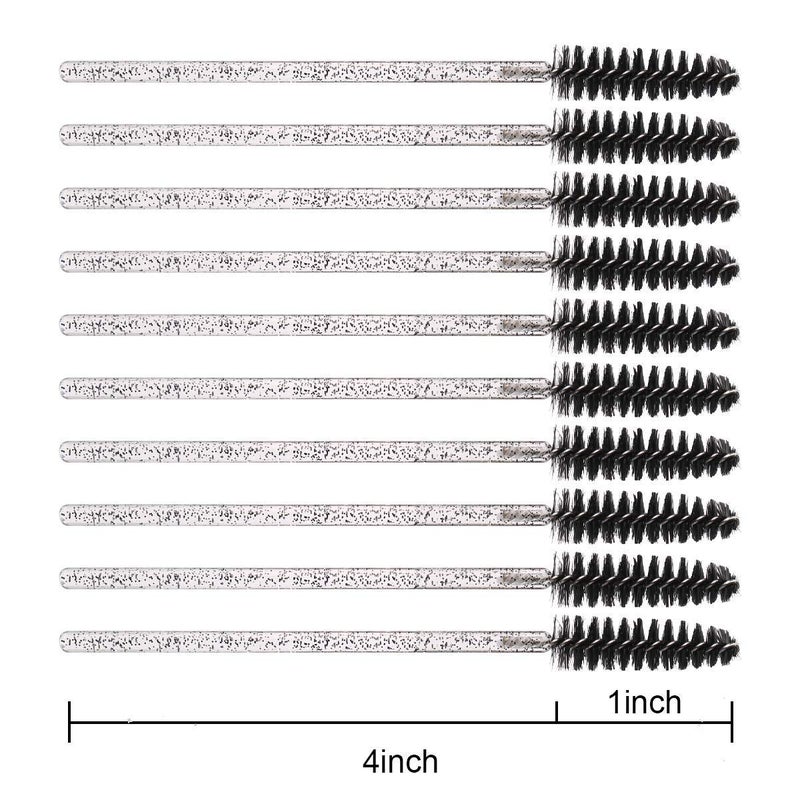 Elisel 100pcs Disposable Mascara Brushes with Container, Mascara Wands Makeup Brushes Applicators Kits for Eyelash Extensions and Eyebrow Brush (Crystal Black) - Image 5