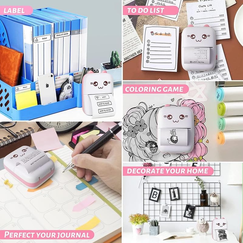 Drumstone 𝟏𝟓 𝐘𝐞𝐚𝐫𝐬 𝐆𝐮𝐚𝐫𝐚𝐧𝐭𝐞𝐞 Mini Thermal Sticker Printer, Bluetooth Wireless Portable Printer for Phones, 40mm/s Speed, 1000mAh Battery, Ideal for Notes, Study & Labels, App-Connected - Image 5