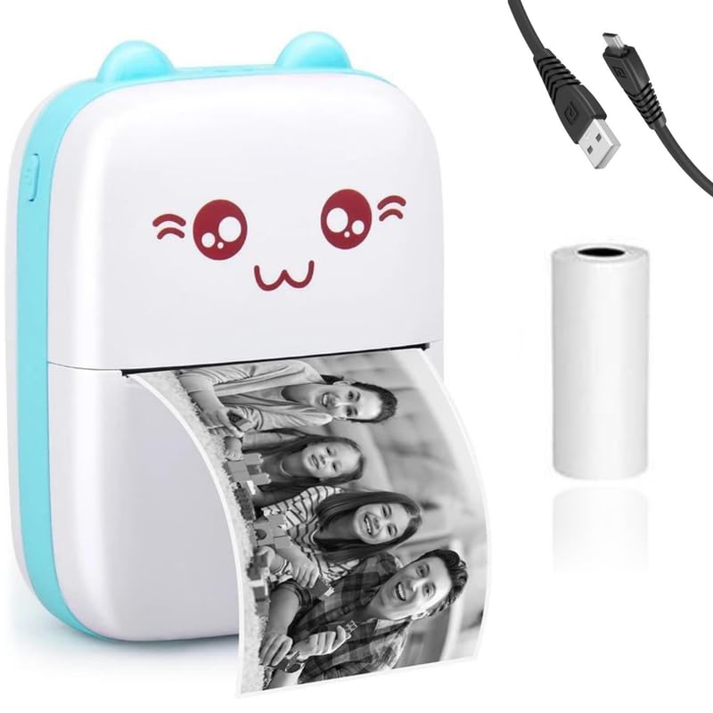 Drumstone 𝟏𝟓 𝐘𝐞𝐚𝐫𝐬 𝐆𝐮𝐚𝐫𝐚𝐧𝐭𝐞𝐞 Mini Thermal Sticker Printer, Bluetooth Wireless Portable Printer for Phones, 40mm/s Speed, 1000mAh Battery, Ideal for Notes, Study & Labels, App-Connected - Image 1