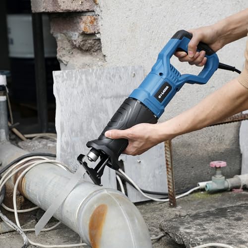 G LAXIA Reciprocating Saw Corded, 6Amp 2800RPM Variable Speed Reciprocating Saw with 4/5"(20mm) Stroke Length, 3Pcs Blades for Wood, Soft Metal, PVC Pipe Cutting - Image 4