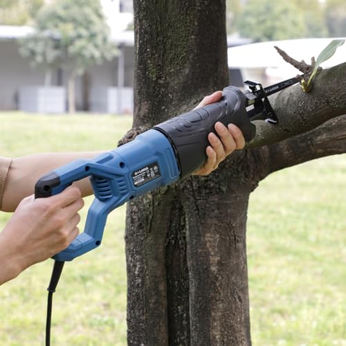 G LAXIA Reciprocating Saw Corded, 6Amp 2800RPM Variable Speed Reciprocating Saw with 4/5"(20mm) Stroke Length, 3Pcs Blades for Wood, Soft Metal, PVC Pipe Cutting - Image 2