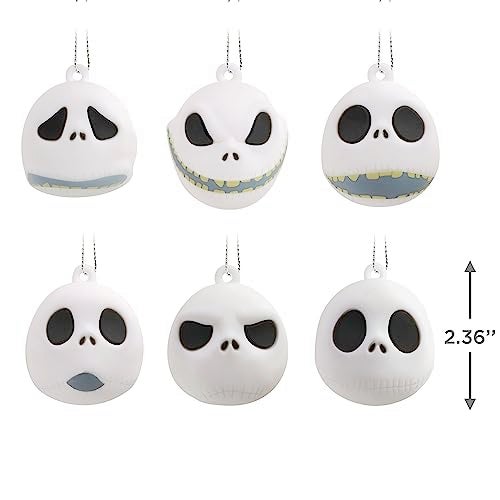 Hallmark Disney Tim Burton's The Nightmare Before Christmas Jack Skellington Heads Mini Christmas Ornaments, Shatterproof, Set of 6 - Image 5