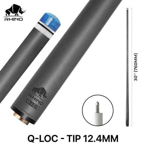 RHINO 30 Qloc Joint Carbon Pool Cue Single Shaft Tip 124mm Low Deflection Technology UltraSmooth Easy to Control pro Taper - Image 3