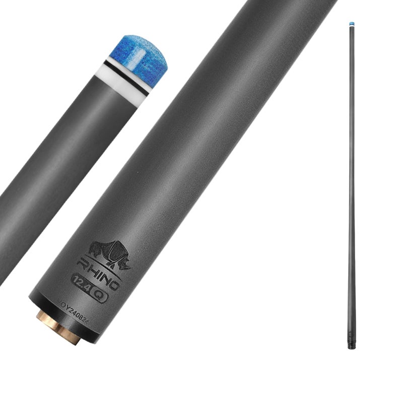 RHINO 30 Qloc Joint Carbon Pool Cue Single Shaft Tip 124mm Low Deflection Technology UltraSmooth Easy to Control pro Taper - Image 2