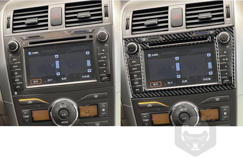 PJFUS Real Premium Carbon Fiber Car Central GPS Navigation Screen CD Player Display Panel Frame Trim Sticker Auto Interior Accessories Compatible with Toyota Corolla 2009 2010 2011 2012 2013 Black - Image 4