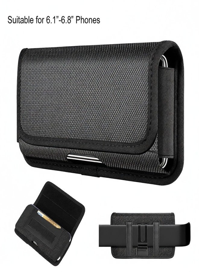 HAWEEL Multifunctional Cell Phone Pouch Waterproof Nylon Belt Holster Case with Card Slot Mobile Phone Waist Bag Compatible with Most Smartphones - Image 1