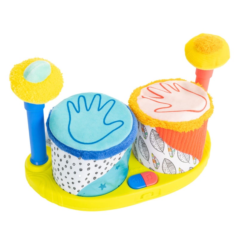 Lamaze Squeeze Beats First Drum Set Baby Sensory Toy Includes Funny Animal Sounds Colorful Baby Musical Toys for Early Childhood Development Ages 12 Months and Up