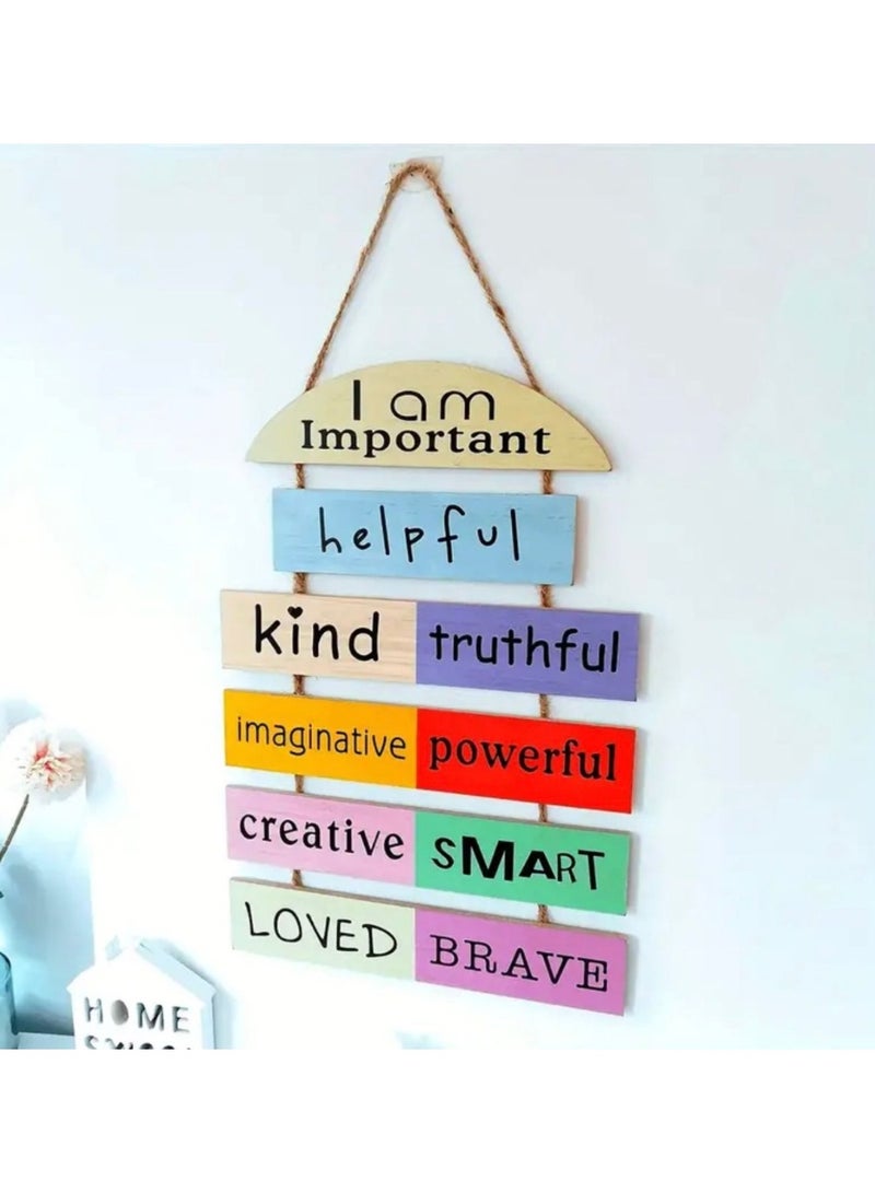 ديكور هيلز لوحات ديكور هيلز الزخرفية، لوحات جدارية خشبية متعددة الألوان تحمل اقتباسات تحفيزية، ديكور منزلي ملهم لغرفة المعيشة والمكتب وغرفة النوم والمطبخ - Image 1