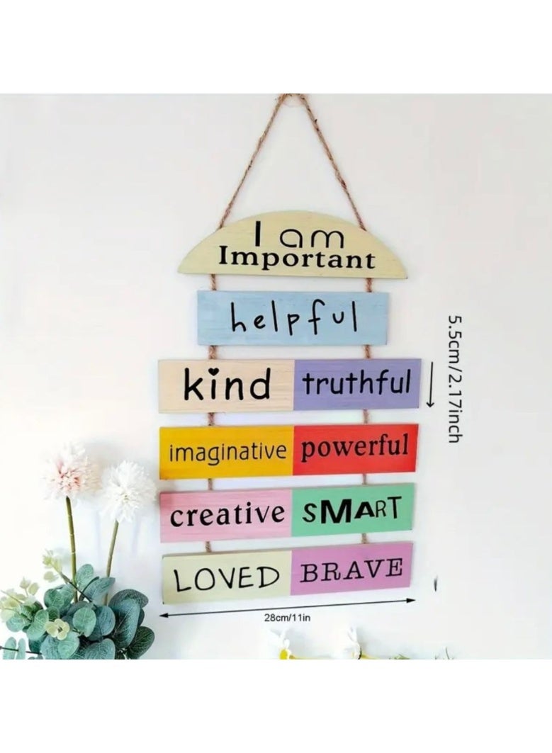 ديكور هيلز لوحات ديكور هيلز الزخرفية، لوحات جدارية خشبية متعددة الألوان تحمل اقتباسات تحفيزية، ديكور منزلي ملهم لغرفة المعيشة والمكتب وغرفة النوم والمطبخ - Image 3