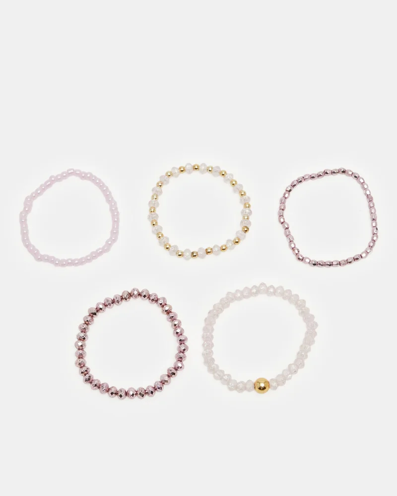 REDTAG Girls Assorted Embellished Bracelet Set (Pack of 5)