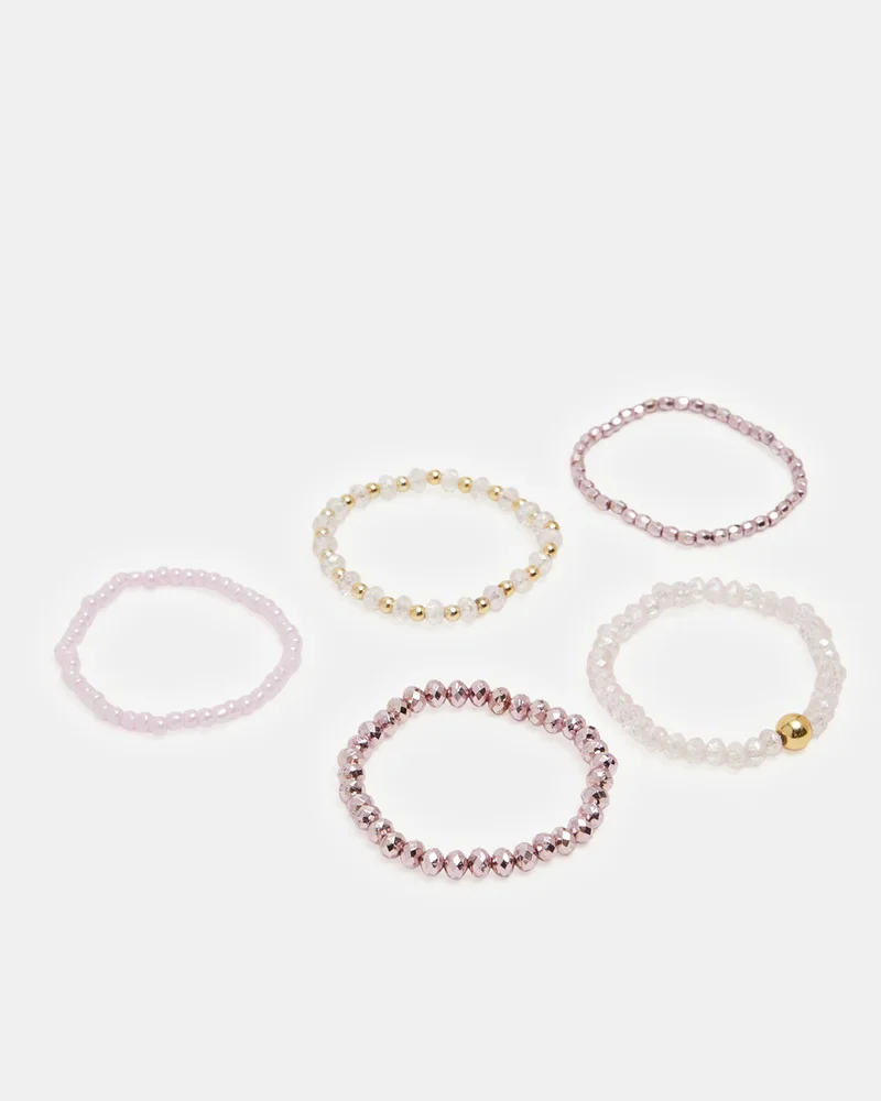 REDTAG Girls Assorted Embellished Bracelet Set (Pack of 5)