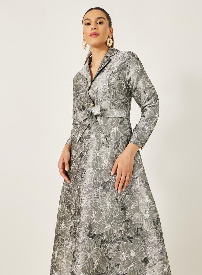ستايلي فستان ميدي بنقشة الزهور الجاكار - Image 3