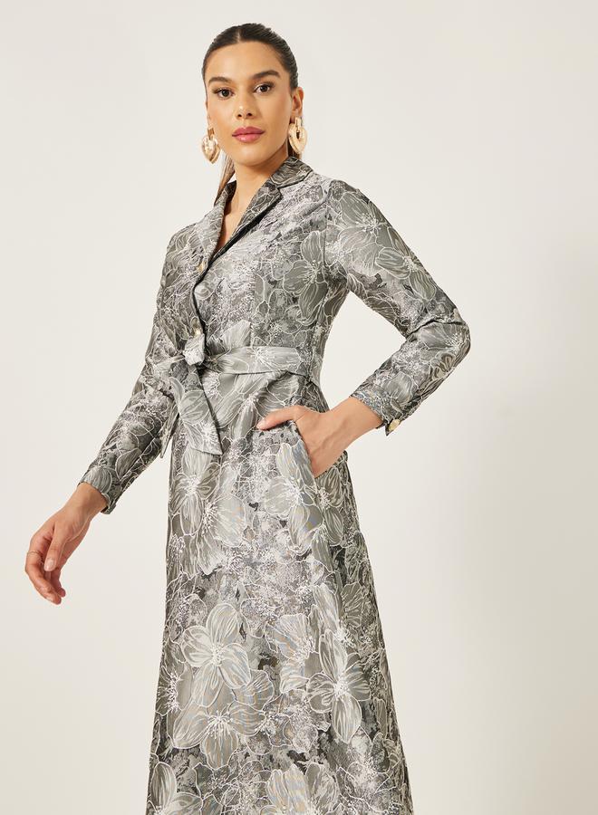 ستايلي فستان ميدي بنقشة الزهور الجاكار - Image 2