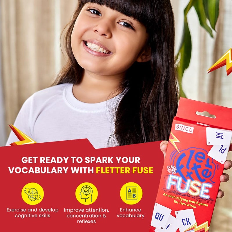 BINCA Fletter Fuse Word Game, Fun Word Card Game for All, Family Game for Kids, Test Your Vocabulary, Advanced Version of Fletter, Gifts for Ages 7, 8, 9, & 10 Years (2-6 Players) - Image 3