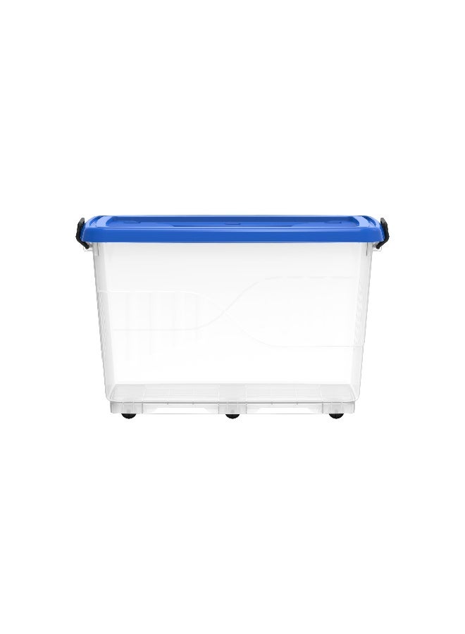 Cosmoplast 132L Clear Plastic Storage Box With Wheels & Lockable Lid (Pack Of 3) - Image 3