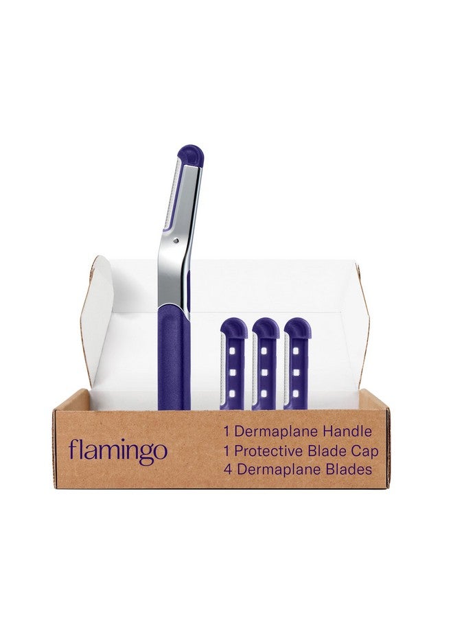Flamingo Dermaplane Razor Kit, Facial Hair Remover for Women, Includes 1 Dermaplane Handle with Blade Cover and 4 Reflillable Razors - Image 1
