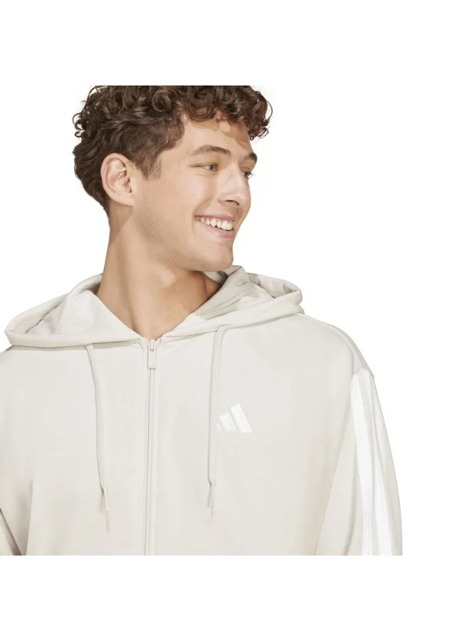 adidas أديداس سنيكرز رجالي بثلاث خطوط سحاب كامل بغطاء رأس من التيري الفرنسي