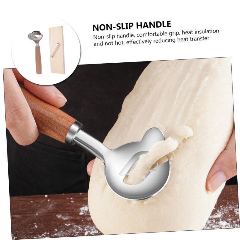 Stainless Steel Noodle Cutter Set 2 Piece Ergonomic Design For Home Kitchen - Image 4