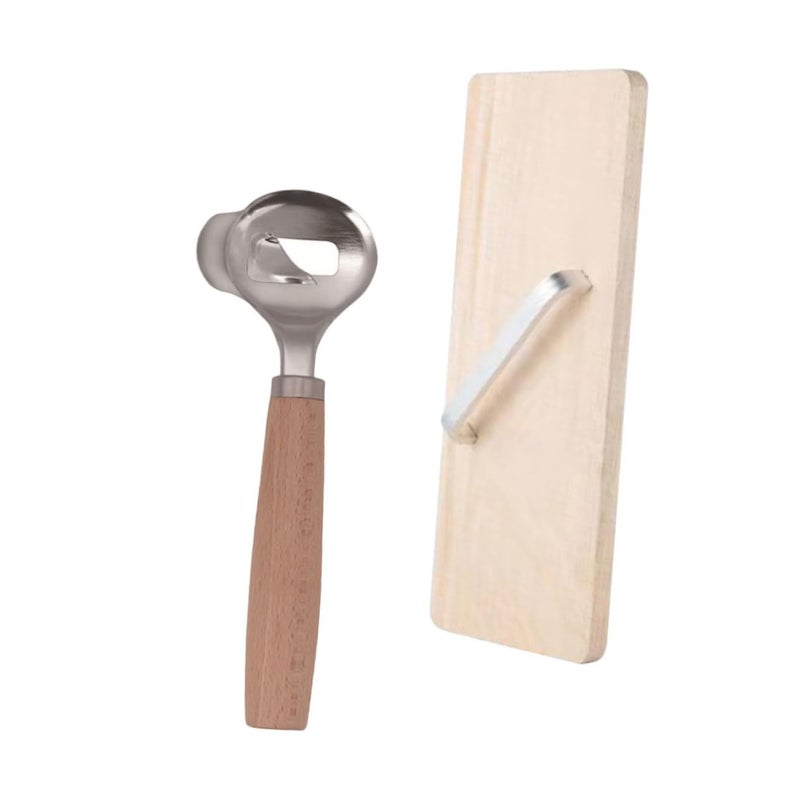 Stainless Steel Noodle Cutter Set 2 Piece Ergonomic Design For Home Kitchen - Image 2