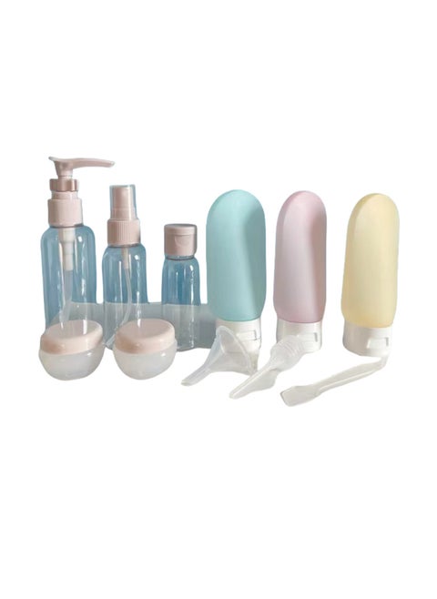 Travel refillable 11 travel-size containers Plastic toiletries can hold liquid leak proof shampoo lotion Face cream accessory kit