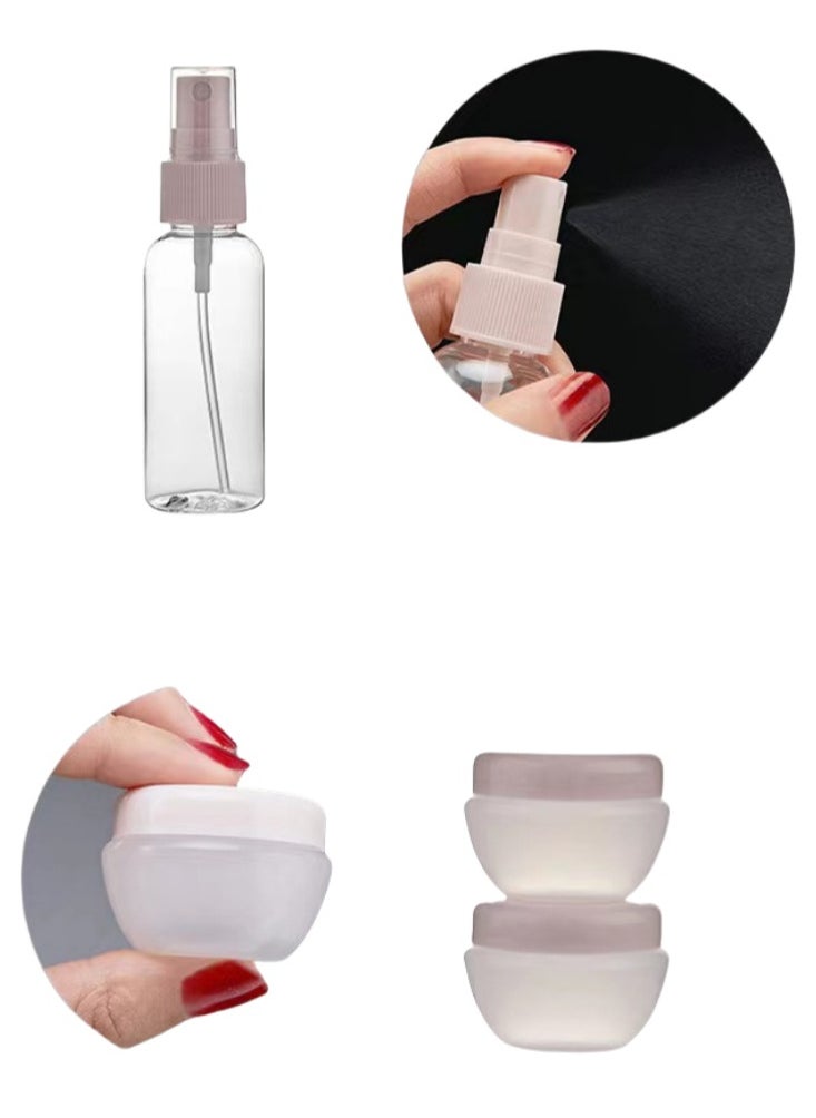 Travel refillable 11 travel-size containers Plastic toiletries can hold liquid leak proof shampoo lotion Face cream accessory kit