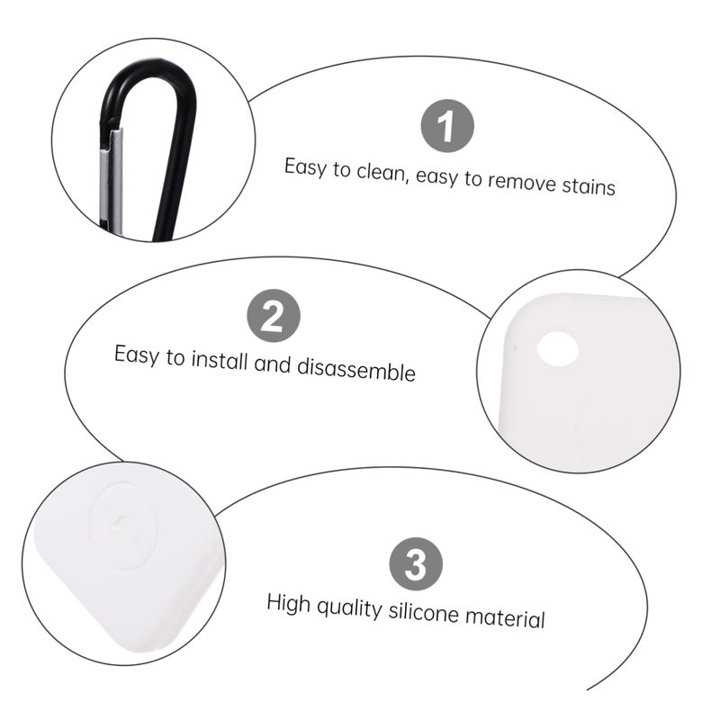 White Tile Mate Tracker Case Key Fob Carabiner 5X5X0 5CM 2Pcs Auto Travel Accessories - Image 5
