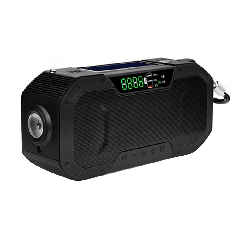 Portable Hand Crank Radio Multifunction IPX6 Waterproof Outdoor Emergency FM Radio BT Speaker with LED Light - Image 1