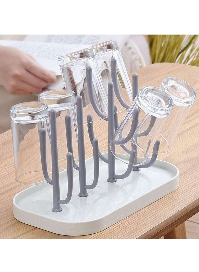 بون حامل تجفيف زجاجات التغذية والإرضاع الأطفال- رف تجفيف وتنظيم زجاجات الرضاعة بتصميم قابل للفصل-أبيض - Image 3