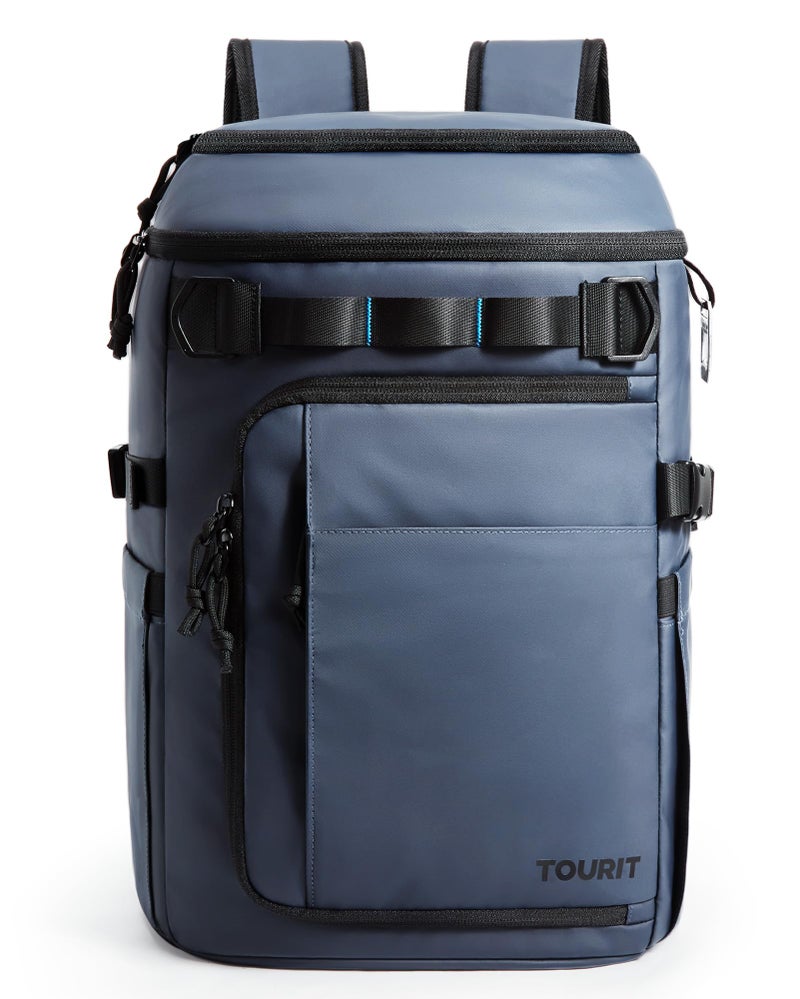 TOURIT 38 Cans Backpack Cooler Leak Proof Waterproof 2 Insulated Compartments Soft Cooler Bag Beach Travel Camping Picnic Navy Blue - Image 2