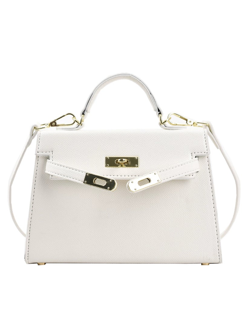 Loquat Women's Satchel Handbag Shoulder Handbag 19*7*21cm White  - Image 1