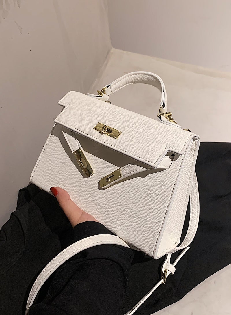Loquat Women's Satchel Handbag Shoulder Handbag 19*7*21cm White  - Image 3