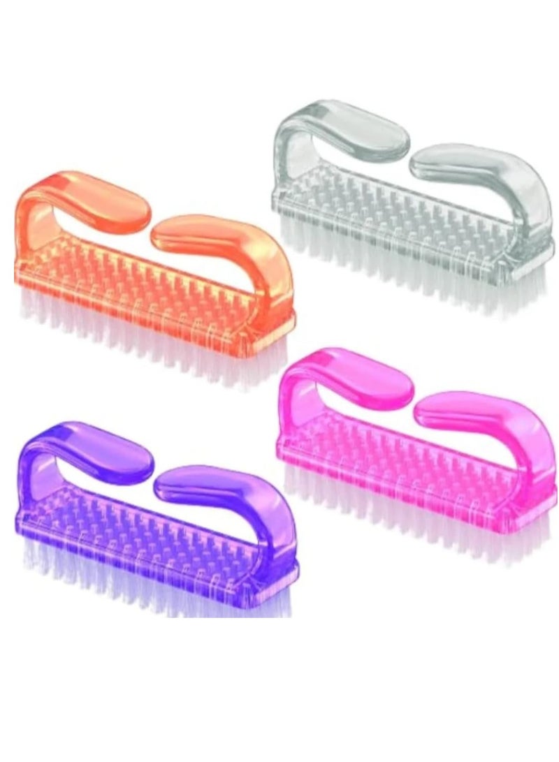 فرشاة الأظافر المتنوعة: مجموعة يومية من 4 فرش بألوان متعددة ومقابض بلاستيكية لأفضل نظافة - Image 1