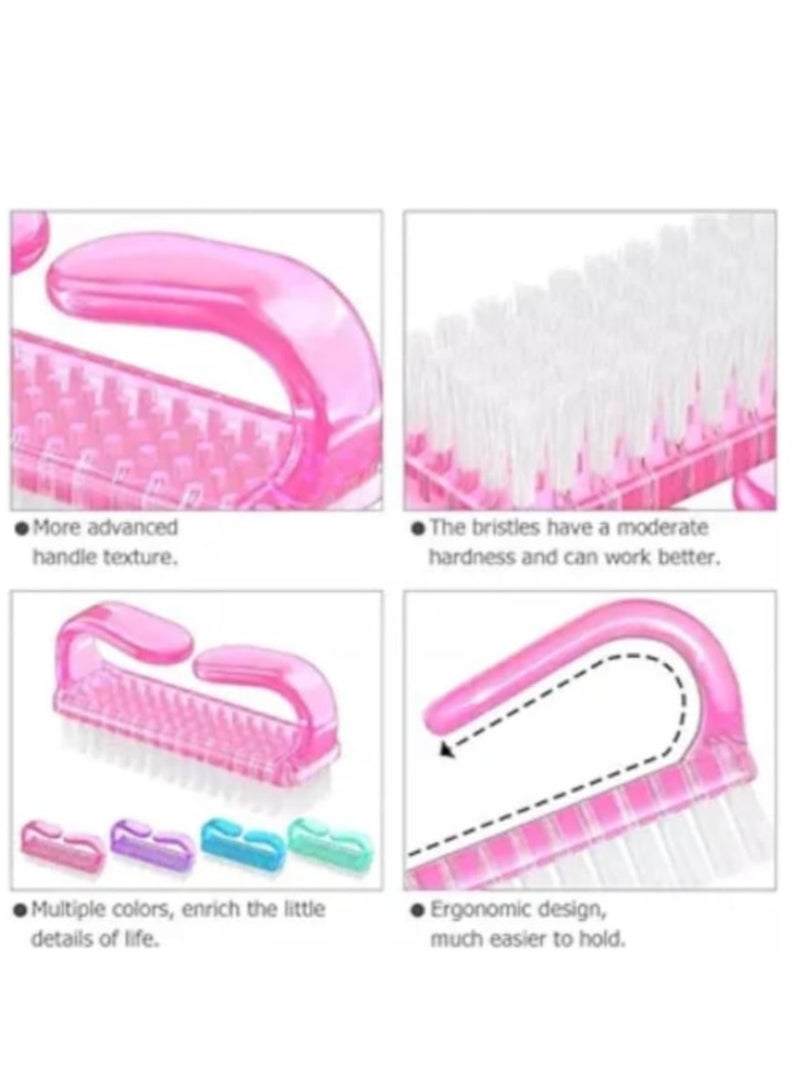فرشاة الأظافر المتنوعة: مجموعة يومية من 4 فرش بألوان متعددة ومقابض بلاستيكية لأفضل نظافة - Image 3