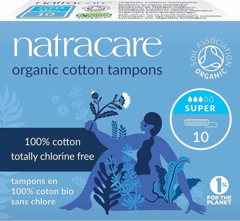 Natracare Organic Cotton Non-Applicator Tampons Super - 10 Count