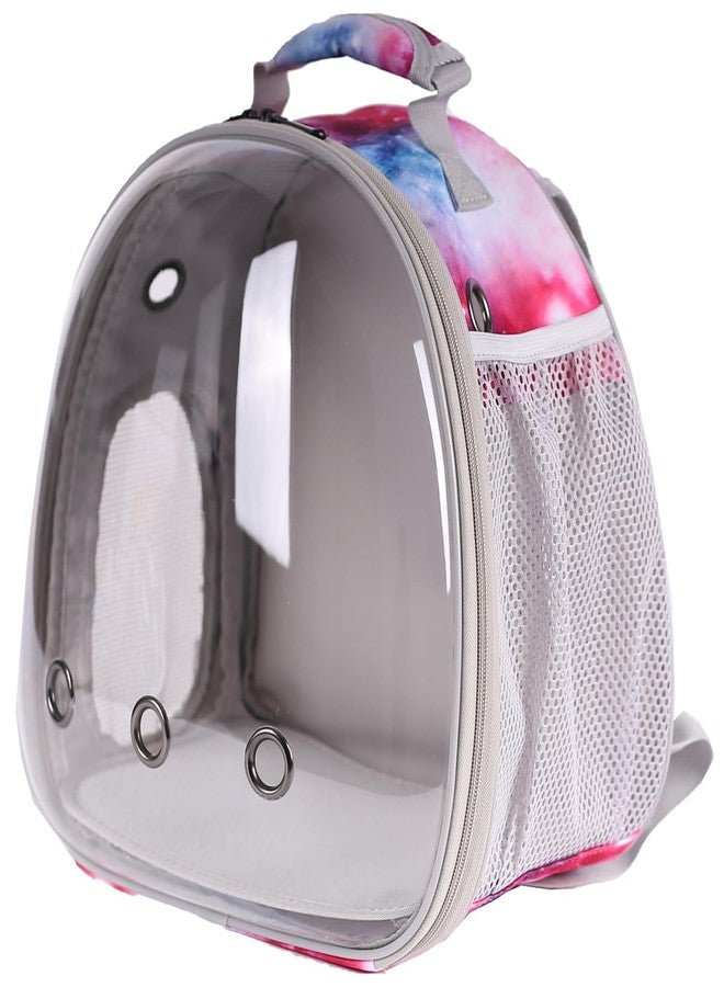 Pimoka Bunny Carrier Backpack with Space Capsule Clear Bubble Window - Portable Small Animal Backpack Travel Pet Carrier Galaxy for Guinea Pig Rabbit Bearded Dragon Rat Lizard Hamster (Galaxy Pink) - Image 4