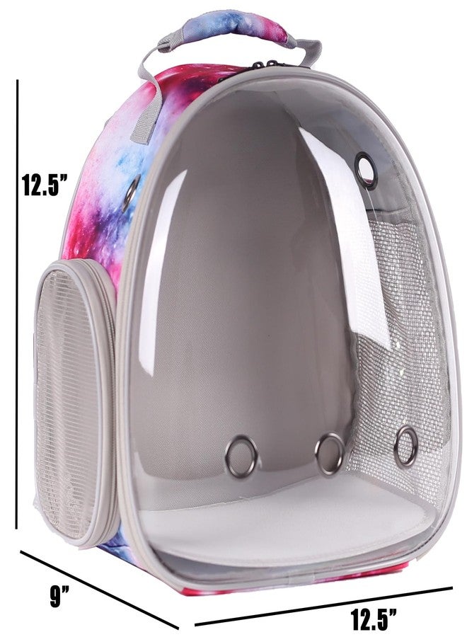 Pimoka Bunny Carrier Backpack with Space Capsule Clear Bubble Window - Portable Small Animal Backpack Travel Pet Carrier Galaxy for Guinea Pig Rabbit Bearded Dragon Rat Lizard Hamster (Galaxy Pink) - Image 2
