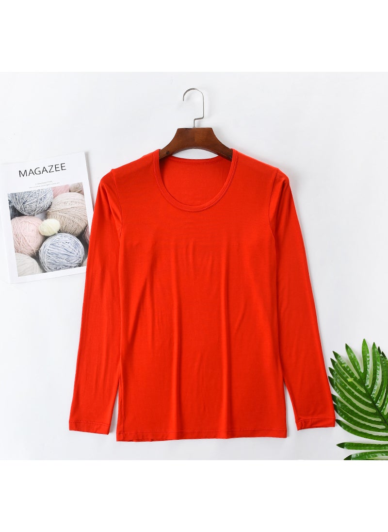 Generic - Men Autumn Thin Base Layer Top Long Sleeve Round Neck Basic Warm Underwear Cotton Wool Shirt Line Clothes Royal Blue - Image 1