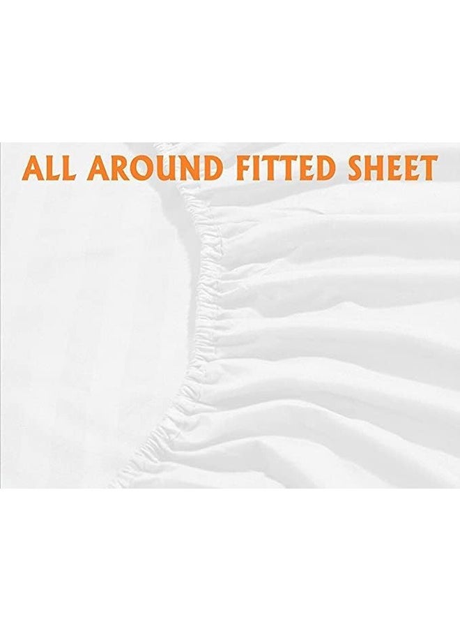QBED Elastic Striped Sheet Set of 3 Dark White  - Image 4