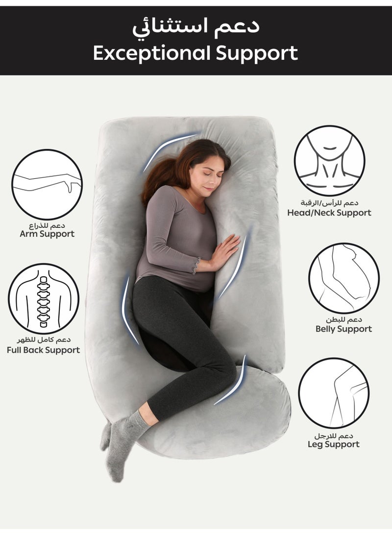 دوناتيلا وسادة الحمل دعم الظهر والوركين والساقين والبطن صوف ناعم لون رمادي - Image 3