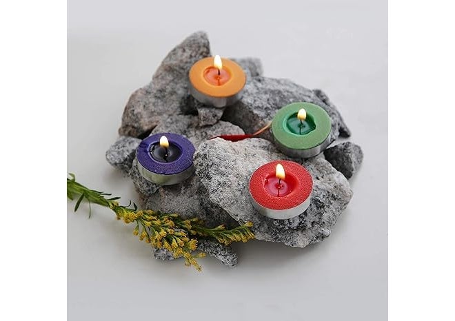 Make a Wish Multicolored I tealight Branded Diwali Diya Colored Wax Tealight Candles (Set of 100, Unscented) 100 Tea Lights Multicolour Color (100) - Image 3