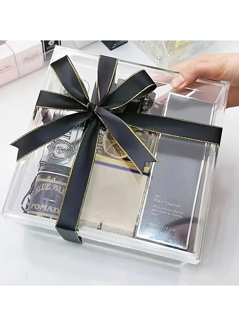 Elegant Acrylic Gift Box Waterproof, Rectangular with Lid for Christmas Decor, Wedding Favors, Candy & Home Storage - Image 2