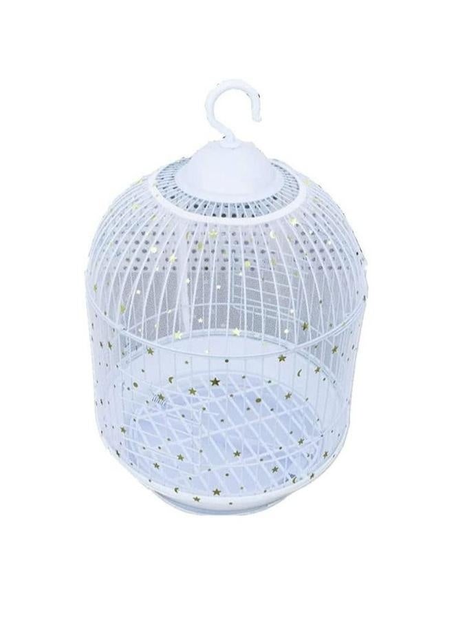 Generic Large Bird Cage Cover, Bird Cage Seed Catcher, Adjustable Soft Airy Nylon Mesh Net, Birdcage Cover Skirt Seed Guard for Parrot Parakeet Macaw African (Star-White, ) - Image 3