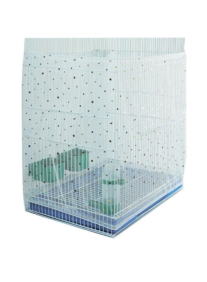 Generic Large Bird Cage Cover, Bird Cage Seed Catcher, Adjustable Soft Airy Nylon Mesh Net, Birdcage Cover Skirt Seed Guard for Parrot Parakeet Macaw African (Star-White, ) - Image 1