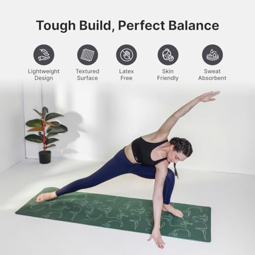 Cult TPE Yoga Mat, Non-Toxic Latex-Free, Anti-Slip, Extra-Thick Cushioning, Tear-Resistant, Travel Strap 6mm (Forest Green) - Image 4