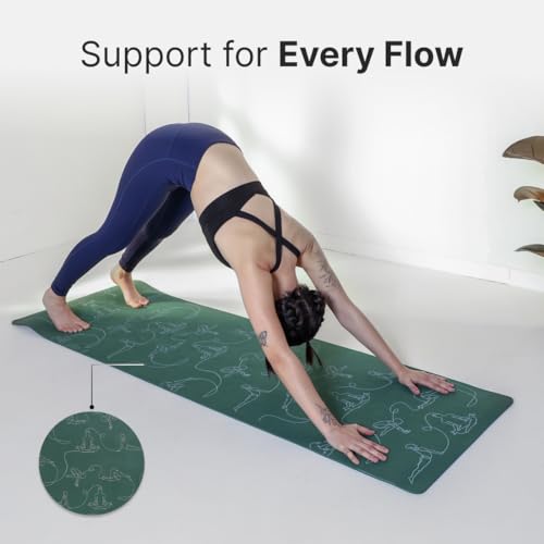 Cult TPE Yoga Mat, Non-Toxic Latex-Free, Anti-Slip, Extra-Thick Cushioning, Tear-Resistant, Travel Strap 6mm (Forest Green) - Image 3