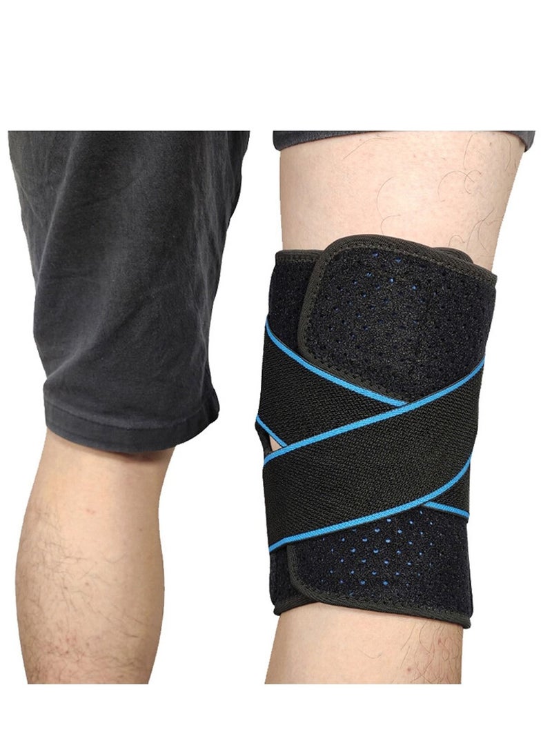 KASTWAVE Knee Support Brace Open-Patella Gel Pads Knee Brace Side Stabilizers Adjustable and Breathable Knee Supports, Joint Pain Relief Injury Recovery for Men and Women Blue(1 piece) - Image 2