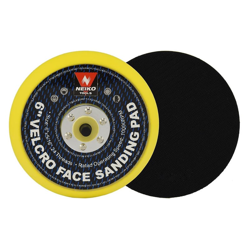 NEIKO 30263A - 6 inch Sanding Discs Hook and Loop, 5/16â€ Arbor with 24 Thread Mounts, 10,000 RPM, Sanding Pads for Orbital Sander and DA Sander, Hook n Loop Backing Pad - Image 4