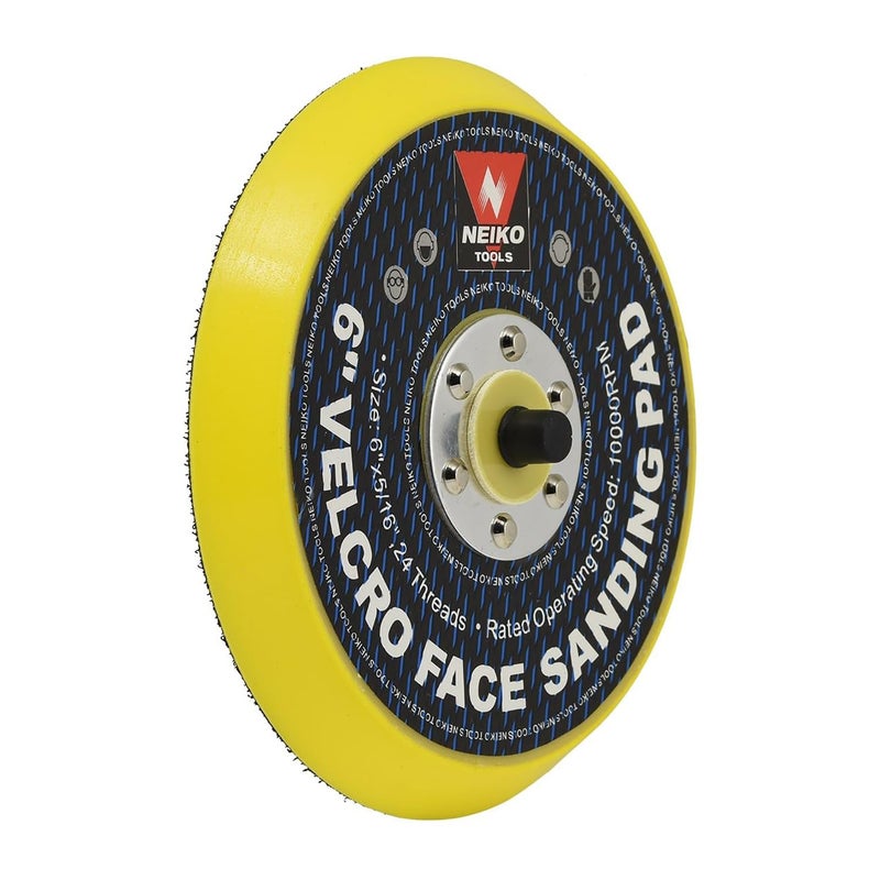 NEIKO 30263A - 6 inch Sanding Discs Hook and Loop, 5/16â€ Arbor with 24 Thread Mounts, 10,000 RPM, Sanding Pads for Orbital Sander and DA Sander, Hook n Loop Backing Pad - Image 3
