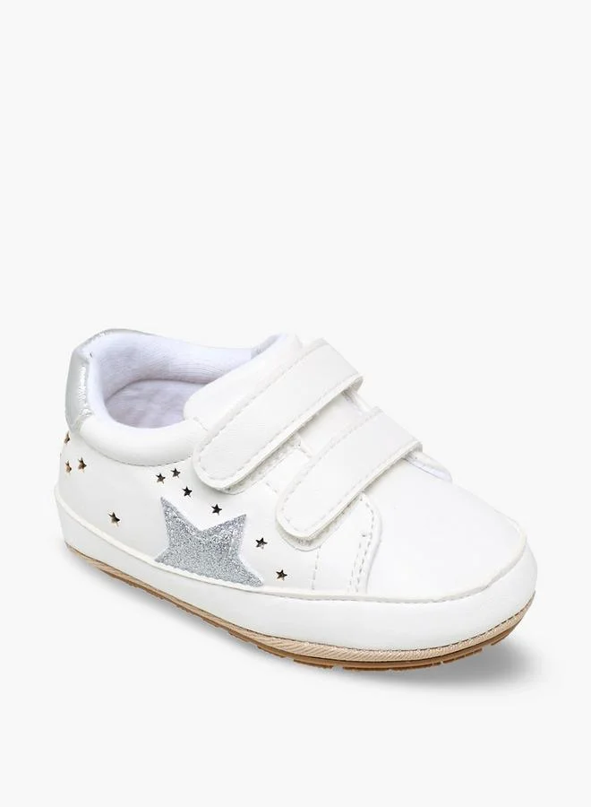 بيرفيت Booties With Hook & Loop Closure, Star Embellishment